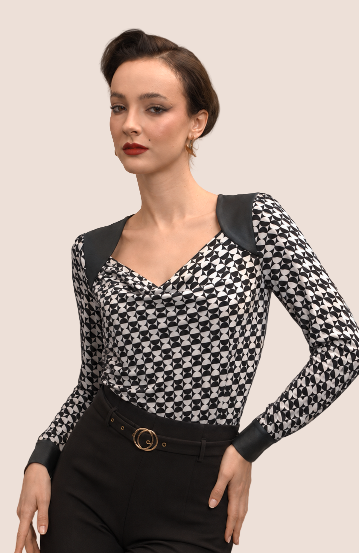 Blusa Ava - Negro Círculos