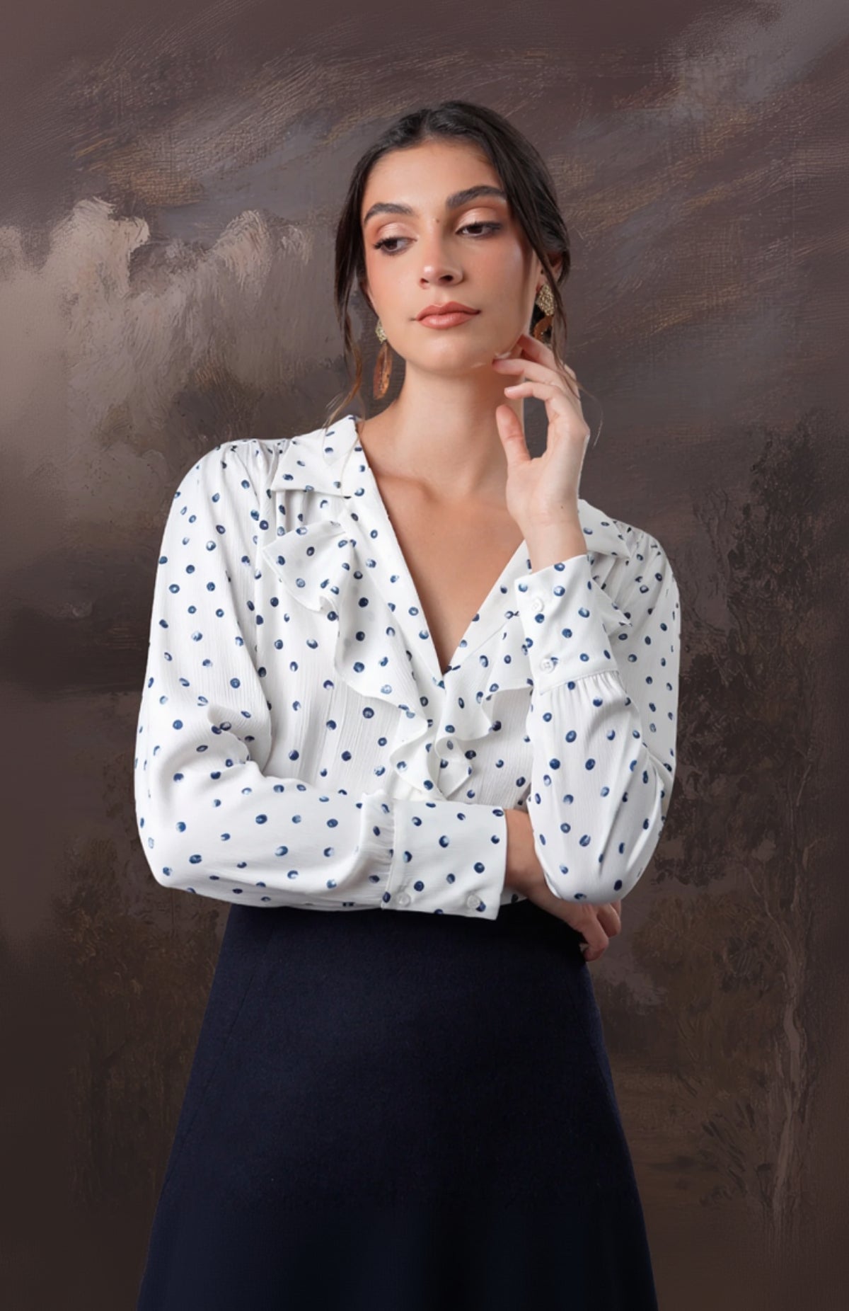 Blusa Malena - Lunares/Azules