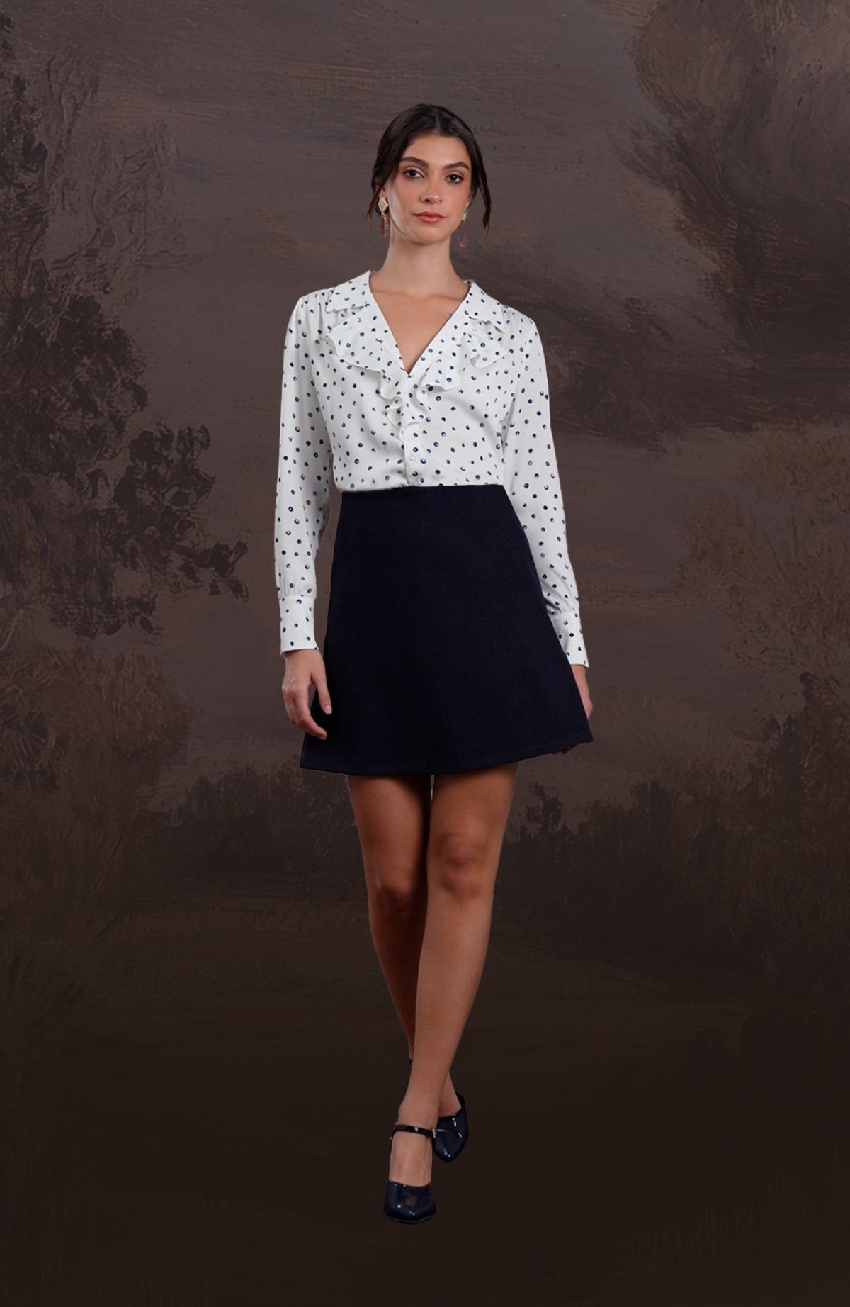 Blusa Malena - Lunares/Azules
