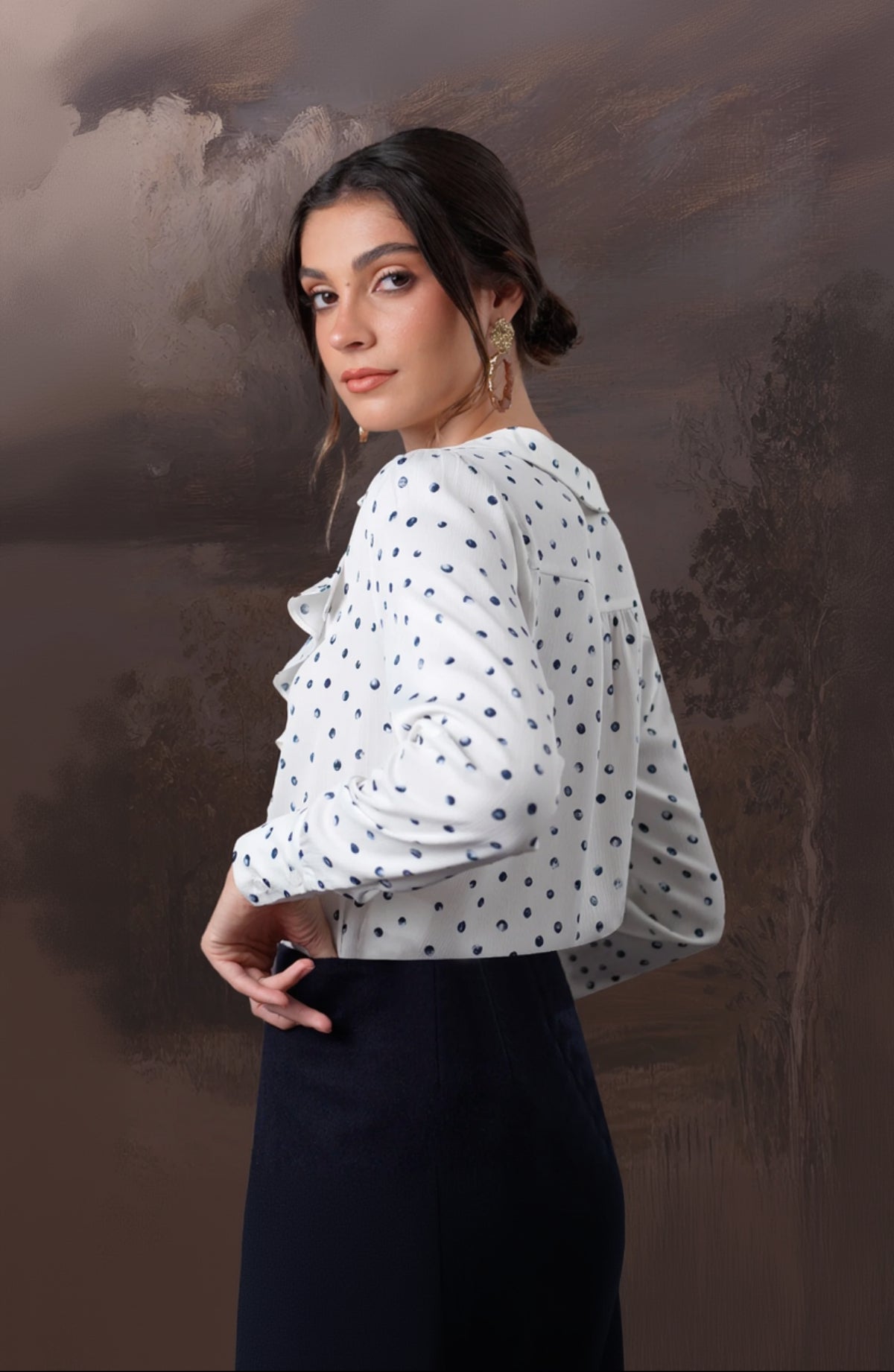 Blusa Malena - Lunares/Azules