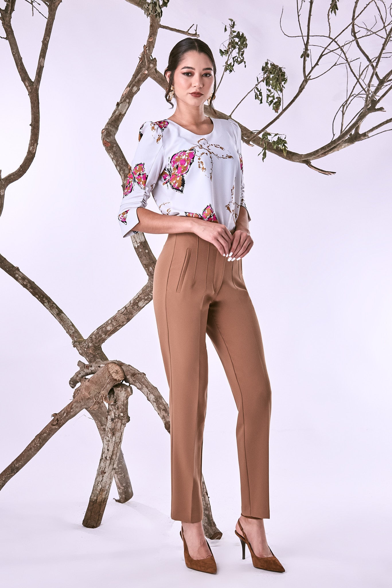 Blusa Cherry - Camel
