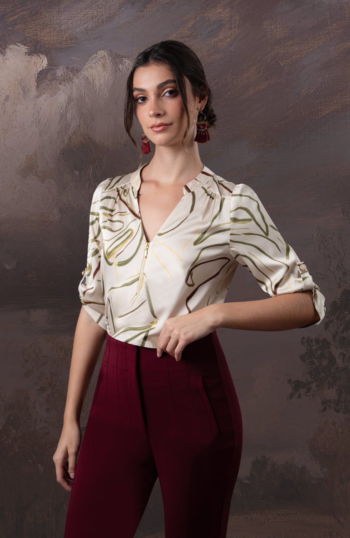 Blusa Rosaura - Arena Print