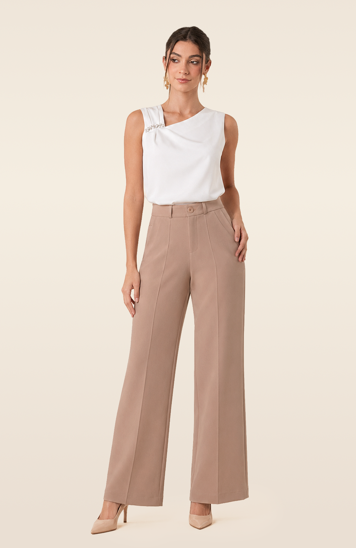 Pantalón Adriana - Beige Oscuro