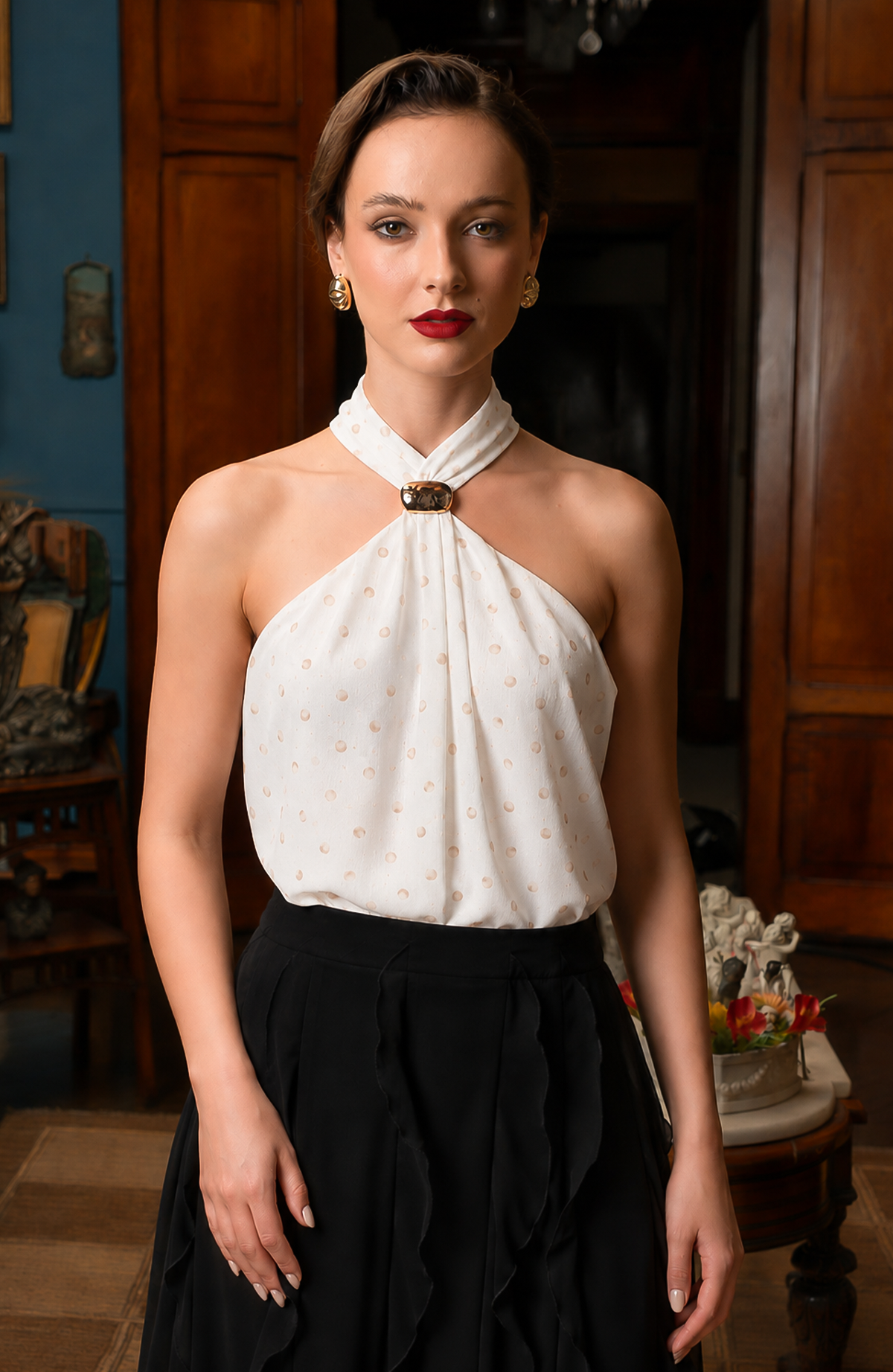 Blusa Doroty - Lunares Beige