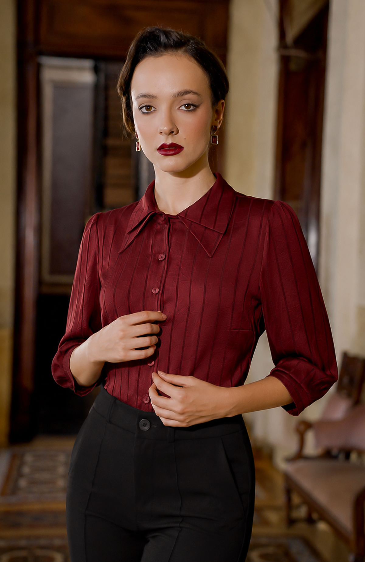 Blusa Mireya - Guinda