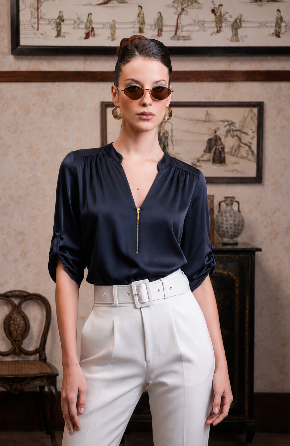 Blusa Sabine - Azul Noche