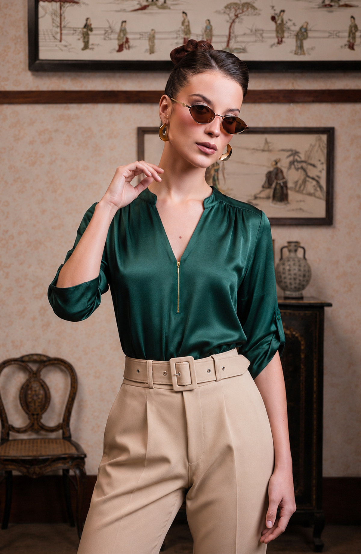 Blusa Sabine - Verde botella