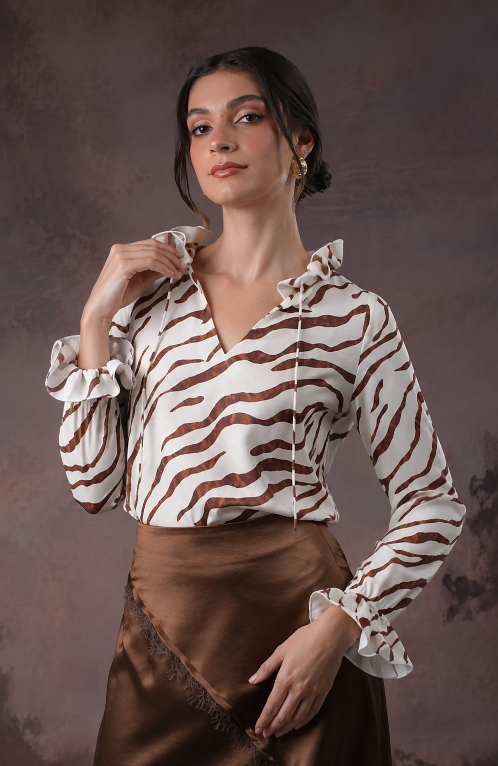 Blusa Elena - Marrón