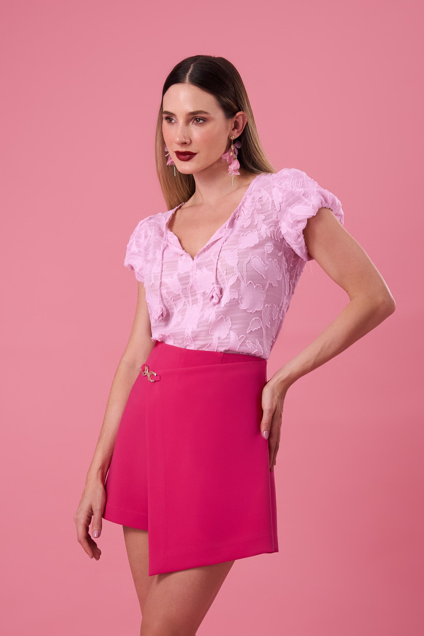 Falda Short Alina - Cereza