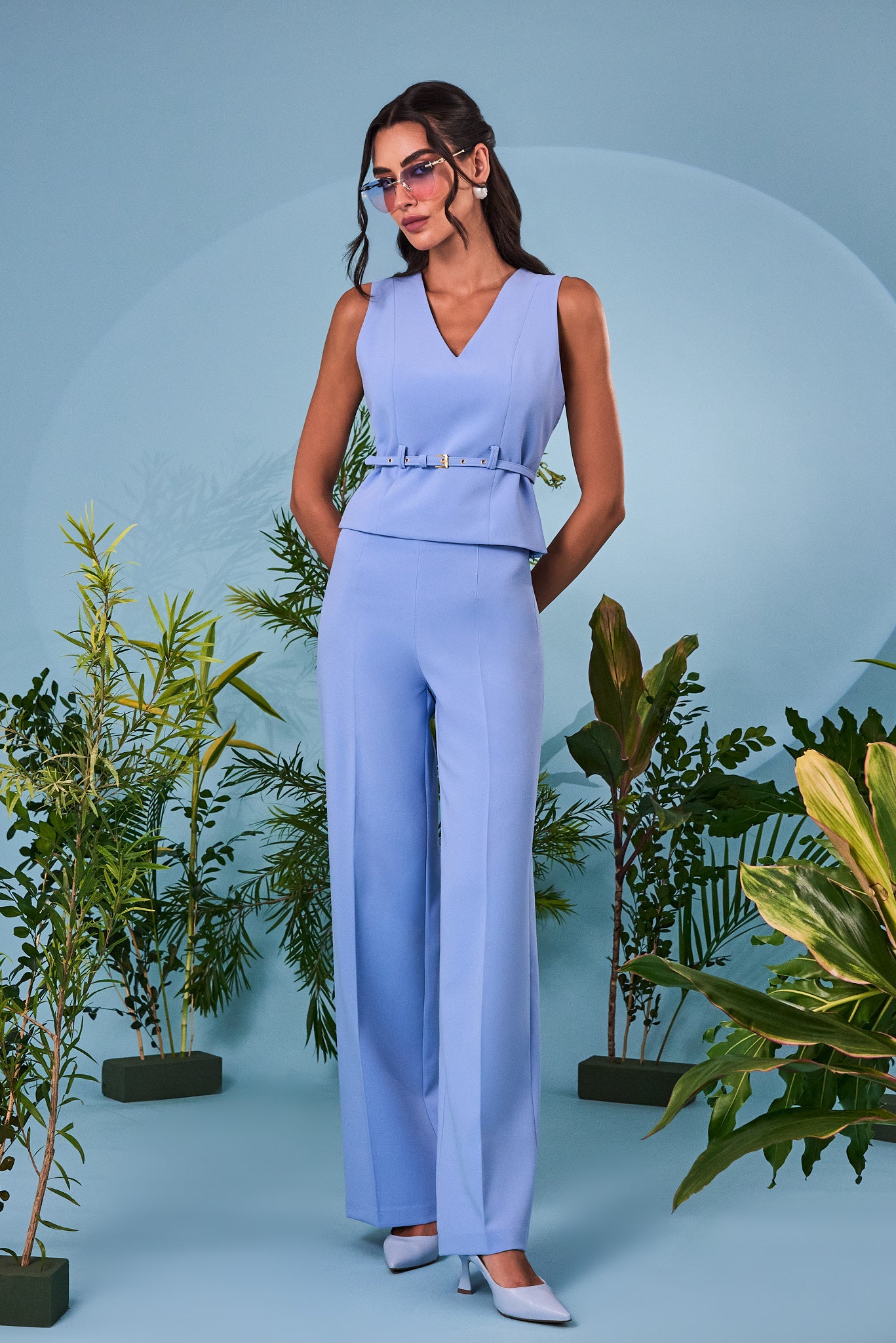 Chaleco Mitzy - Celeste Cielo