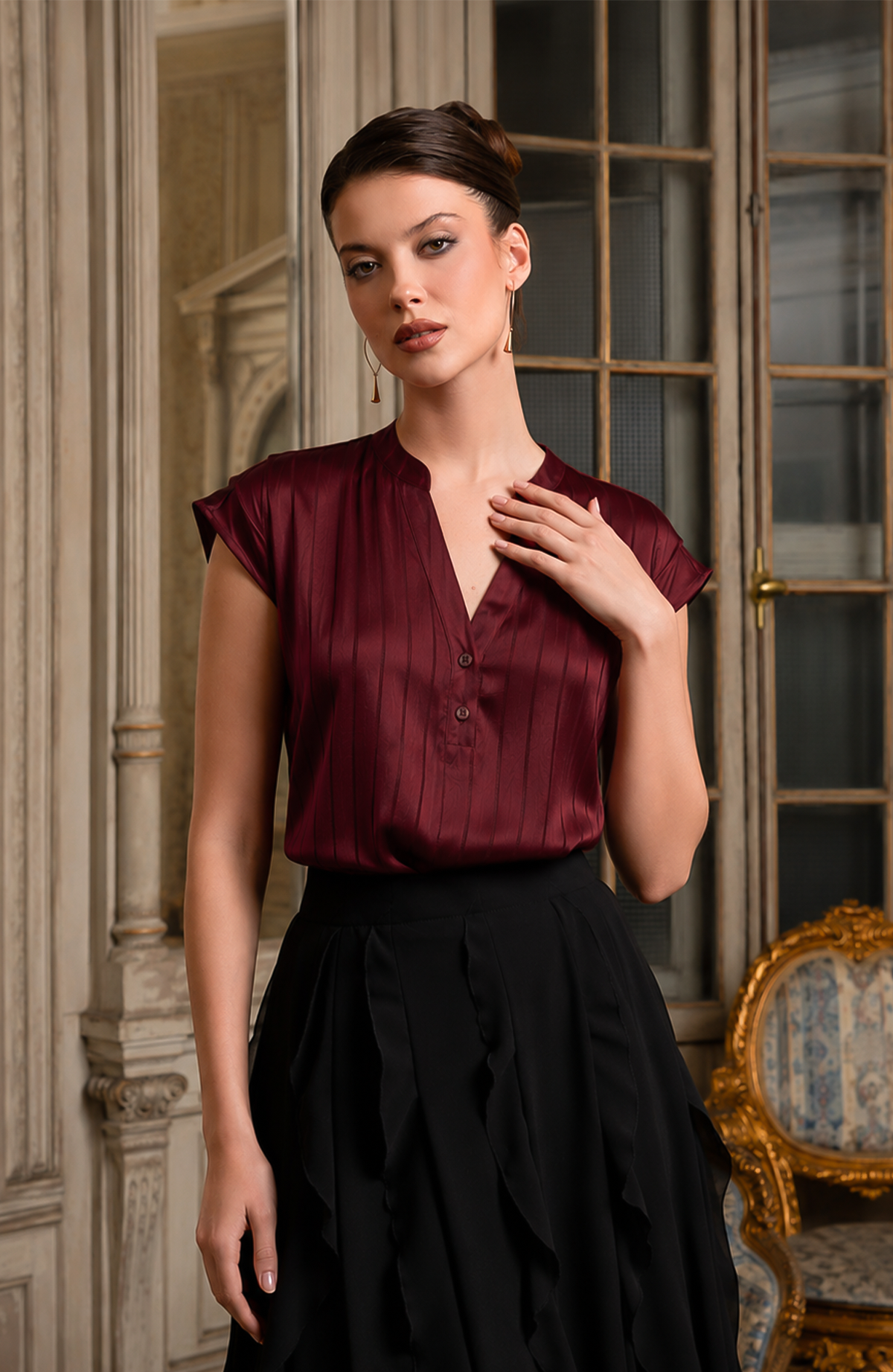 Blusa Indira - Guinda