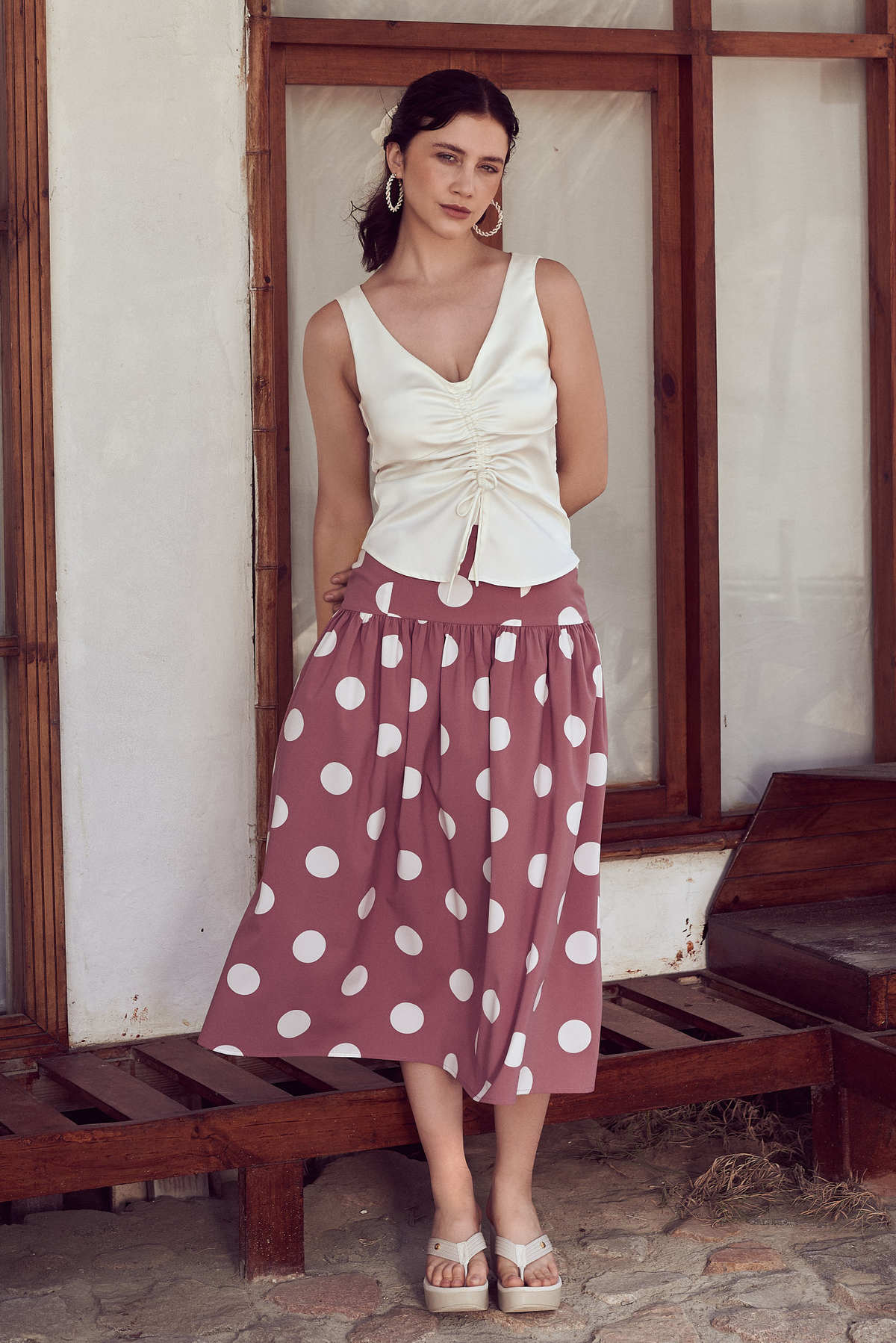 Falda Yumiko - Palo Rosa